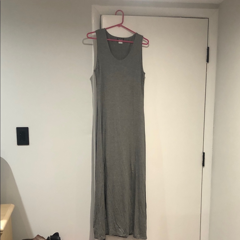 VENUS Gray Sleeveless Maxi Dress with Scoop Neck